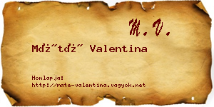Máté Valentina névjegykártya